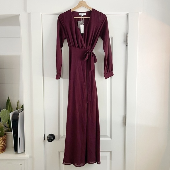 Arbor Wrap Maxi Dress Merlot - XS - Picture 2 of 8